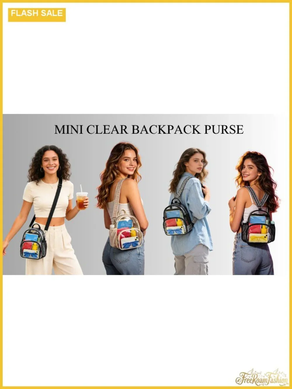 Women's Clear Backpack 2-in-1 Convertible Stadium Approved